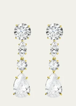 Fantasia by DeSerio12 TCW Linear CZ Drop Earrings