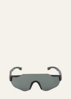 FendiMen's FF-Logo Rimless Shield Sunglasses