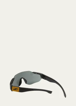 FendiMen's FF-Logo Rimless Shield Sunglasses