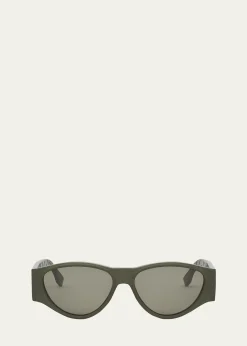 FendiMen's FF Squared Acetate Oval Sunglasses