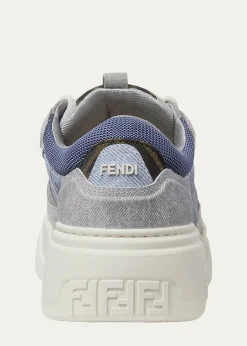 FendiMen's Force Denim Chunky Low-Top Sneakers