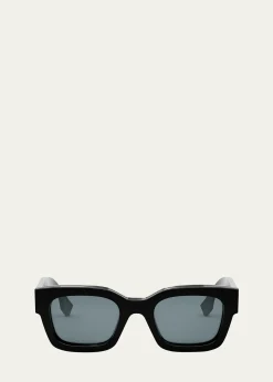 FendiMen's Signature Oval Logo Sunglasses