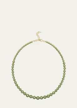 Fernando Jorge18K Yellow Gold Surrounding Small Necklace with Diamonds and Jade