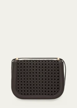 FerragamoDouble Gancini Woven Leather North-South Crossbody Bag