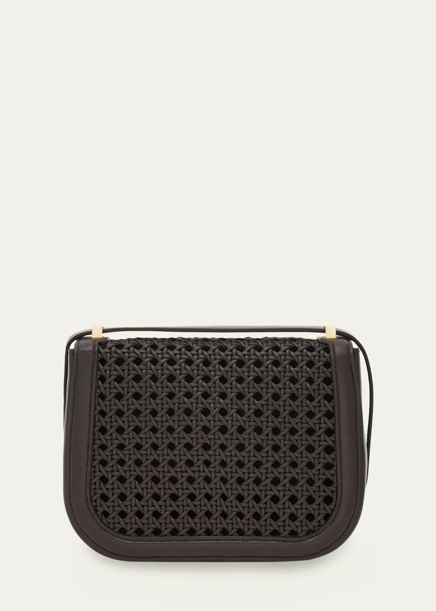 FerragamoDouble Gancini Woven Leather North-South Crossbody Bag
