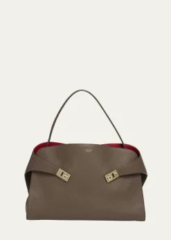 FerragamoLarge Hug Soft Bicolor Shoulder Bag