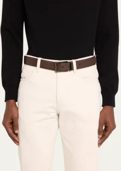 FerragamoMen's Double Adjustable Square-Buckle Leather Belt