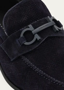 FerragamoMen's Foster Textured Suede Gancini Bit Loafers