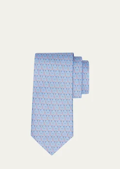 FerragamoMen's Geometric Hockey Stick Silk Tie
