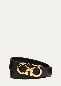 FerragamoMen's Reversible Double-Gancini Leather Belt