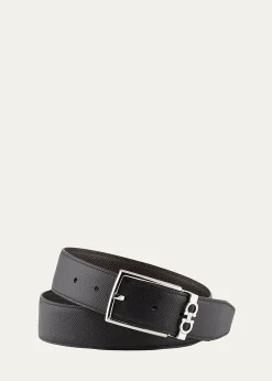 FerragamoMen's Reversible Textured Leather Belt with Classic Buckle