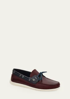 FerragamoMen's Bahia Bicolor Leather Boat Shoes