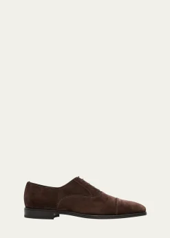 FerragamoMen's Boston Suede Cap Toe Oxford Shoes