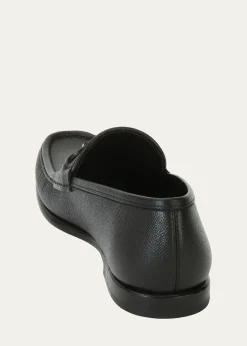 FerragamoMen's Crown Textured Leather Gancini Moccasin Loafers