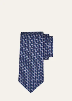 FerragamoMen's Dachshund Silk and Wool Tie