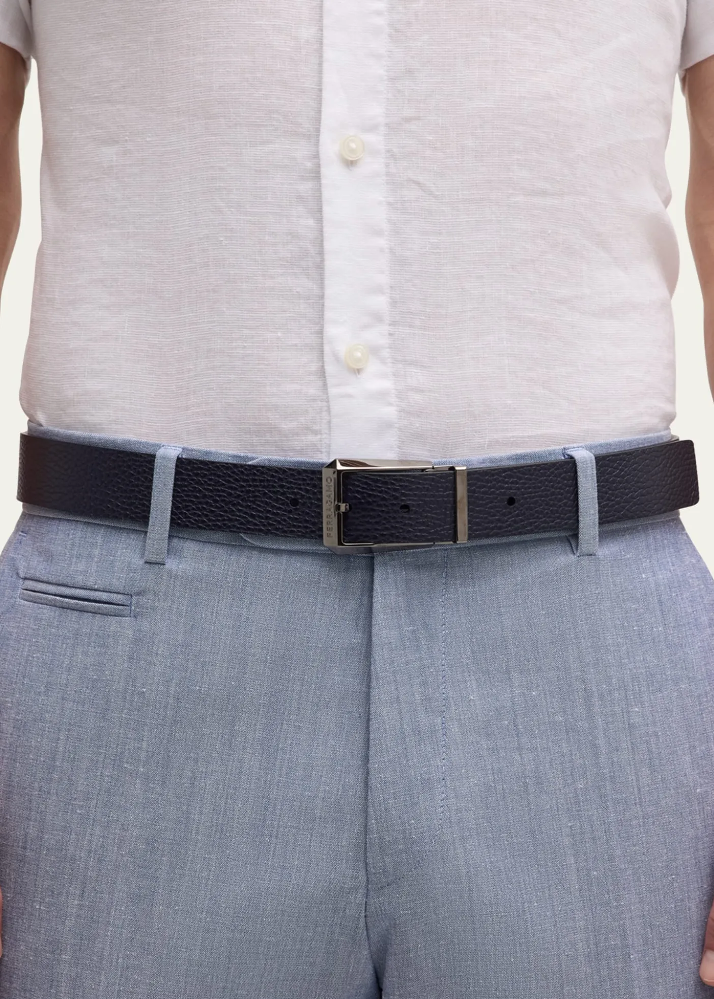FerragamoMen's Double Adjustable Leather Belt