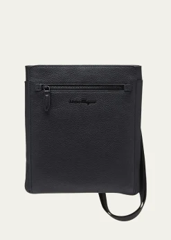 FerragamoMen's Firenze Flat Leather Crossbody Bag