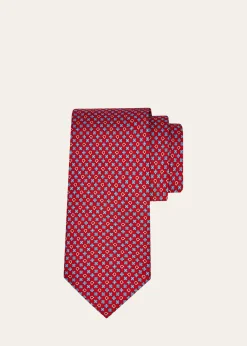FerragamoMen's Floral-Gancini Silk Tie