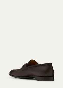 FerragamoMen's Foster Grained Leather Gancini Bit Loafers