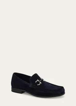 FerragamoMen's Grandioso Suede Gancio-Bit Loafers