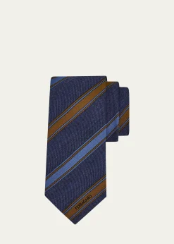 FerragamoMen's Multi-Stripe Logo Silk Tie