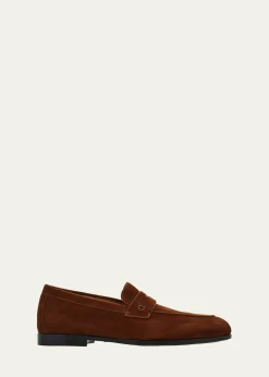 FerragamoMen's Tiberio Soft Suede Penny Loafers