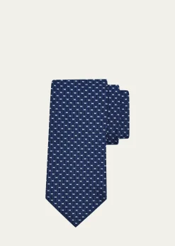 FerragamoMen's Woven Geometric Jacquard Silk Tie