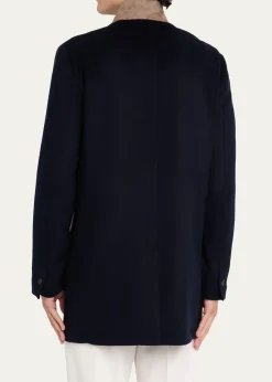 FioroniMen's Wool Suede-Collar Overcoat