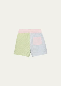 Florence EisemanBoy's Stripe Seersucker Swim Shorts, Size 6M-24M