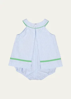 Florence EisemanGirl's Golf Cart Seersucker Skirted Romper, Size 3M-24M