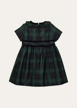 Florence EisemanGirl's Neck-Ruffle Plaid Dress, Size 6M-24M