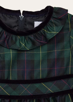Florence EisemanGirl's Neck-Ruffle Plaid Dress, Size 6M-24M