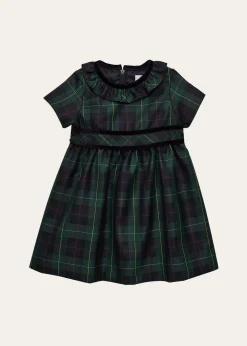 Florence EisemanGirl's Neck-Ruffle Plaid Dress, Size 6M-24M