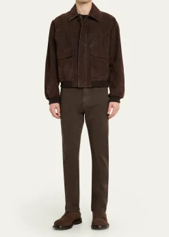 FRAMEMen's Brown Leather Retro Jacket
