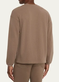 FRAMEMen's Cotton Waffle Textured Long-Sleeve T-Shirt