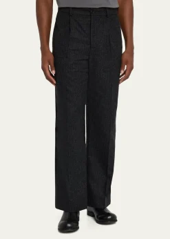 FRAMEMen's Pinstripe Wide Leg Trousers