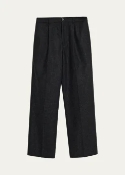 FRAMEMen's Pinstripe Wide Leg Trousers