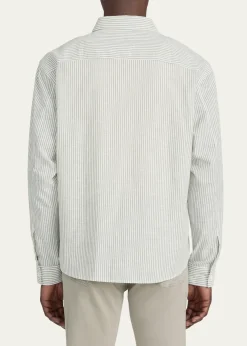 FRAMEMen's Striped Tencel-Blend Button-Down Shirt