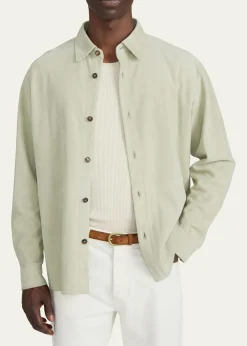 FRAMEMen's Suede Button-Down Shirt