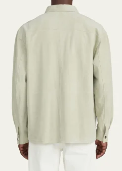 FRAMEMen's Suede Button-Down Shirt