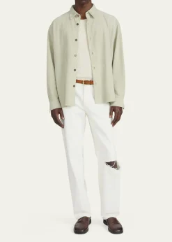 FRAMEMen's Suede Button-Down Shirt