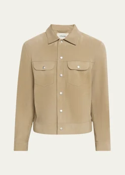FRAMEMen's Suede Trucker Jacket