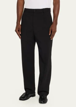 FRAMEMen's Tropical Wool Pleated Trousers