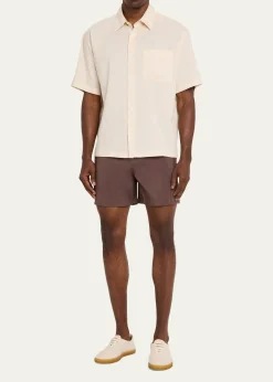 FRAMEMen's Viscose Blend Pocket Short-Sleeve Shirt
