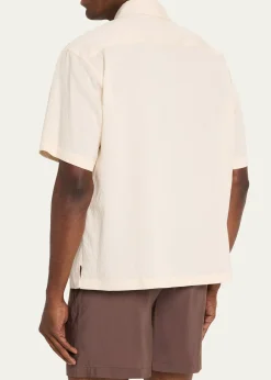 FRAMEMen's Viscose Blend Pocket Short-Sleeve Shirt