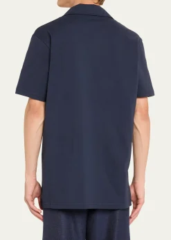 Gabriela HearstMen's Jaime Cotton Jersey Polo Shirt