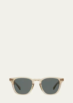 Garrett LeightMen's Brooks x Sun Keyhole-Bridge Square Sunglasses