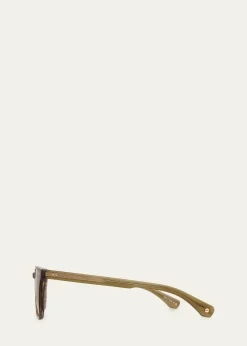 Garrett LeightMen's Earvin Acetate Square Sunglasses