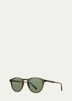 Garrett LeightMen's Hampton Sun Acetate Round Sunglasses