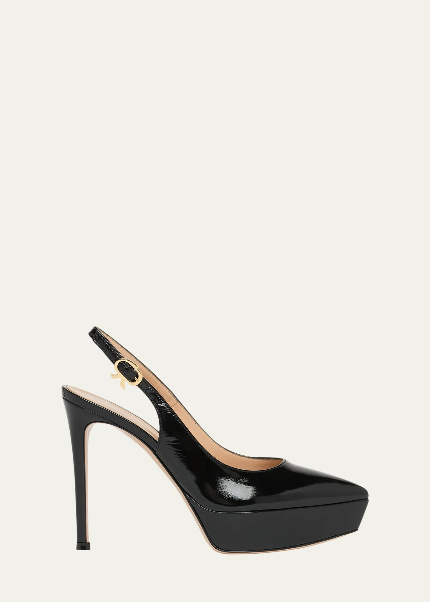 Gianvito Rossi85mm Dasha Patent Leather Platform Slingback Pumps